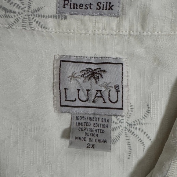Luau Finest Silk Men’s Button Up Palm Tree Shirt Limited Edition 2XL Minimalist - Picture 4 of 5